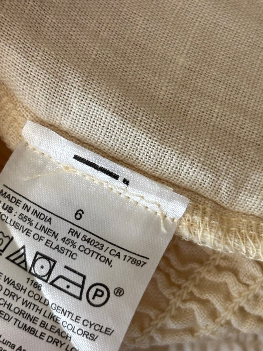 White Creme Banana Republic Linen-Blend Seamed Top Square Neck Smocked Balloon - Picture 12 of 16